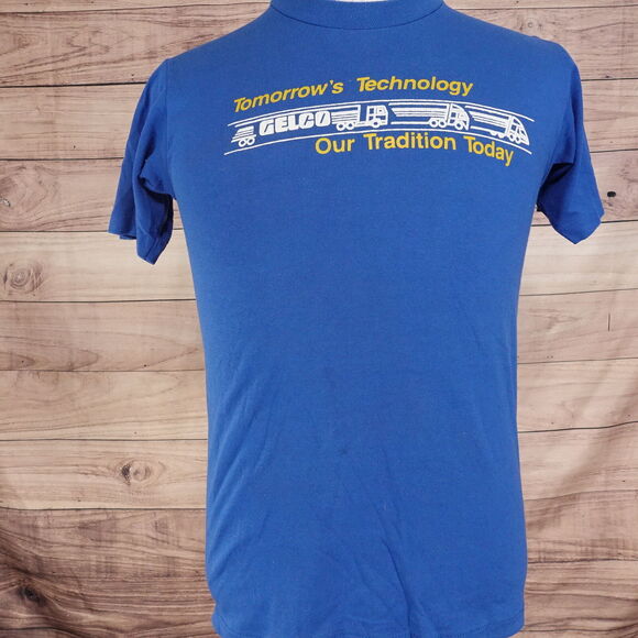 VINTAGE GELCO TRUCKING OUR TRADITION TODAY SINGLE STITCH USA TSHIRT M 90s 80s - Picture 3 of 9